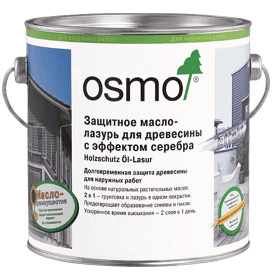 Защитное масло-лазурь с эффектом серебра